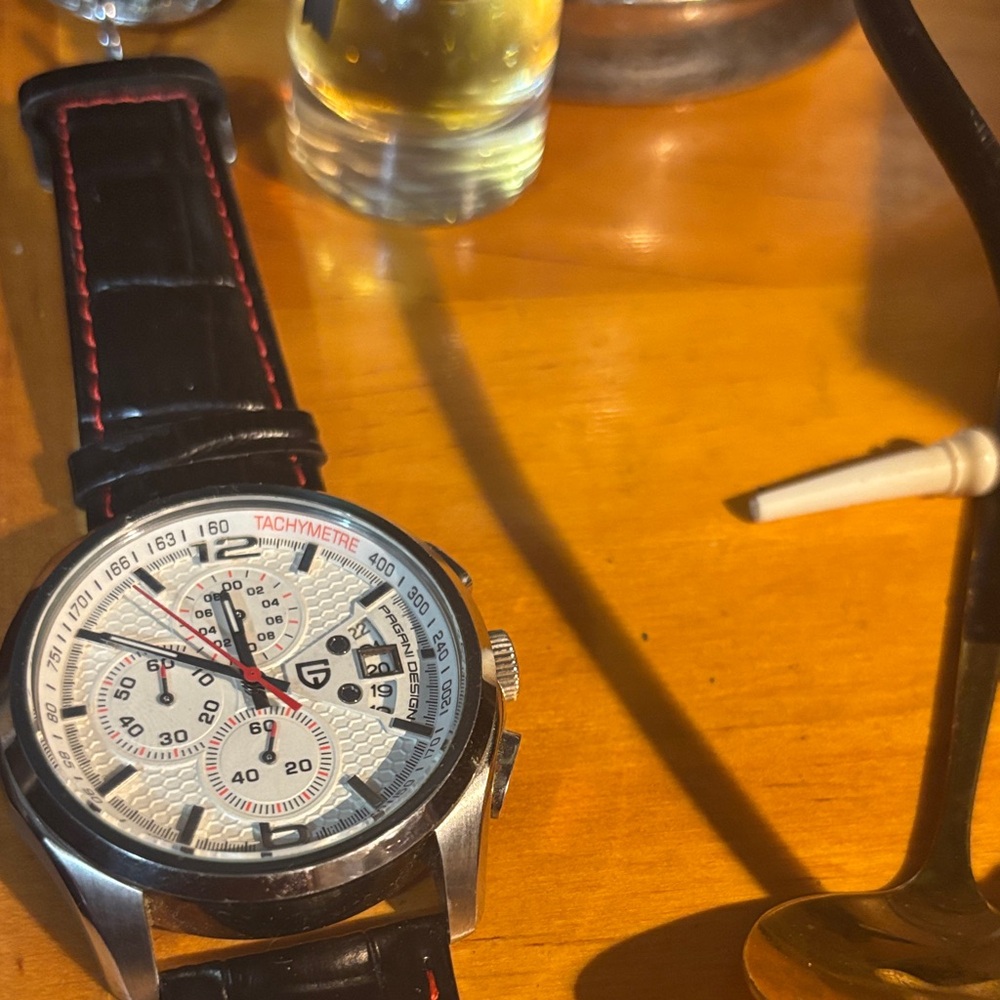 Men's Black and Silver Watch